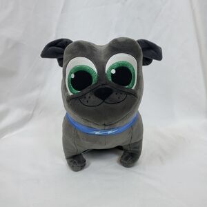 Disney Store Bingo Puppy Dog Pals 11" Gray‎ Embroidered Bulldog Plush Toy